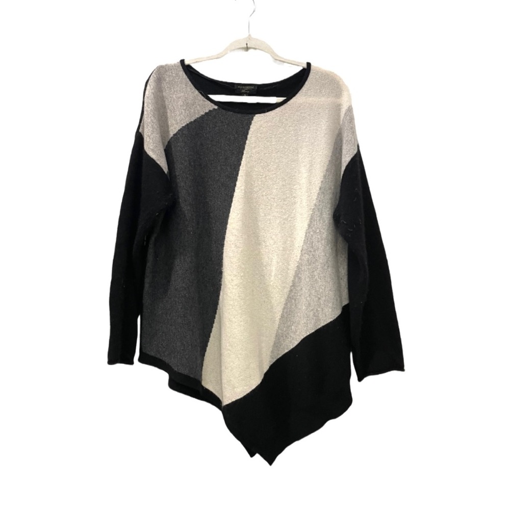 Charter Club cashmere color block sweater XL